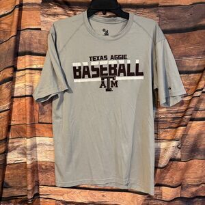 Badger Sport T-Shirt Men's Gray M Texas Aggie Baseball Performance